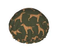 Cane Vizsla verde,Cuffia da doccia, cuffia da notte, doppio strato, impermeabile, elastica, riutilizzabile.