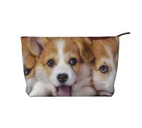 Cane Welsh Corgi, Borsa per cosmetici in velluto a coste Borsa per il trucco Borsa da viaggio portatile