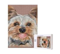 Cane Yorkshire Terrier carino, puzzle in legno da 300 pezzi per il divertimento della famiglia degli adulti