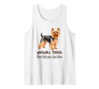 Cane Yorkshire Terrier Dove Yorkie va Caos Segue Canotta