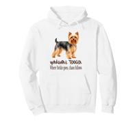 Cane Yorkshire Terrier Dove Yorkie va Caos Segue Felpa con Cappuccio