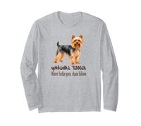 Cane Yorkshire Terrier Dove Yorkie va Caos Segue Maglia a Manica