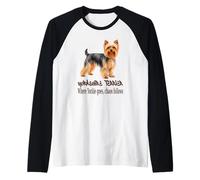 Cane Yorkshire Terrier Dove Yorkie va Caos Segue Maglia con Maniche Raglan