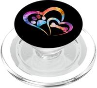 Cane zampa stampa cuore e osso acquerello arcobaleno astratto PopSockets PopGrip per MagSafe