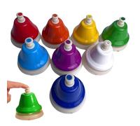 Canellini A Mano Da Scrivania, Giocattolo Di Apprendimento Musicale, 8 Note Colorful Bells, Strumento Di Apprendimento Musicale, Suono Chiaro, 8x8cm, Per Il Ringraziamento, Pasqua, Birthday