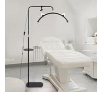 CANEOE Lampada extension ciglia, Lampada a mezza luna a LED, Lampada per ciglia con testa regolabile a 360 gradi, 3200K-6500K, Altezza Regolabile da 145 a 180cm per tatuatori,studi di bellezza-Nero