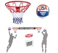 Canestro Basket 46 cm in metallo Pallone 7 con Rete Kit Fissaggio Regolamentare