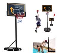 Canestro Basket con Piantana Altezza Regolabile 140 - 250 cm Anello in Metallo