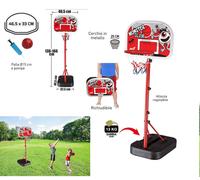 CANESTRO BASKET CON PIANTANA E TABELLONE REGOLABILE CM 138-166 PALLACANESTRO