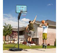 Canestro Basket da Esterno Regolabile da 146-236 cm con Ruote e Base Riempibile, Nero
