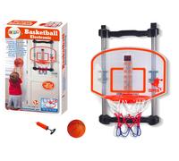 Canestro da basket domestico con palla e pompetta, regolabile in altezza