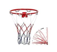 Canestro da basket e rete, da appendere alla parete, in metallo, per esterni, mini canestro da basket con anello e rete, diametro 32 cm