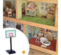 Canestro da basket per casa delle bambole con palla in scala 1/12, accessori
