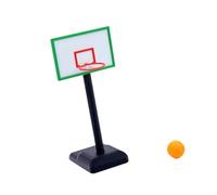 Canestro da basket per casa delle bambole con palla, ornamento in miniatura in scala 1/12 per micro scena, finto mini accessorio per mobili
