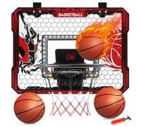 Canestro da basket per interni, da appendere alla porta, con tabellone segnapunti, 3 palline e pompa, mini canestro da basket per camera da letto