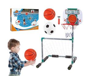 Canestro Da Basket Per Piscina - Porta Da Calcio In Acqua Per Bambini Canestro Da Basket, Set Sportivo Per Piscina Galleggiante, Gioco Interattivo Anfibio, Divertimento All'aria Aperta Per Genitori E