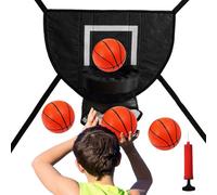 Canestro Da Basket Per Trampolino - Tavola In Cotone Perlato Oxford PVC 19,29x14,17 Pollici, Attacco Per Bordo Morbido, Set Di Mini Palline Pompate Che Migliorano La Precisione Del Salto | Trampolini