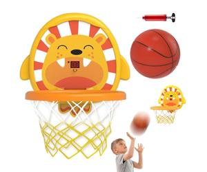 Canestro da basket per vasca da bagno, giocattolo con ventose, divertente | Giocattolo da basket per vasca da bagno, cerchio a ventosa con palline, gioco perfetto per la doccia per bambini
