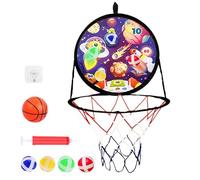 Canestro Da Basket Portatile 2 In 1 - Set Di Anelli Bersaglio Per Tabellone Regolabile, Pannello Per Freccette Con Punteggio Montato A Parete | Di Ripresa Per Interni Ed Esterni, Config