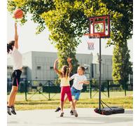 Canestro da basket regolabile Homcom 205-261 cm con supporto base in acciaio