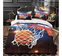 Canestro da basket Set Di Copripiumino Set di biancheria da letto ultra microfibra stampa 3D incluso federe cerniera nascosta sport Azione_1 copripiumino for adulti e ragazze Single（140x200cm）