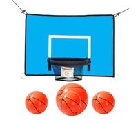 Canestro Da Basket Trampolino - PVC ABS 69x48 Cm | Set Dunker Grande Universale | 3 Palloni Da Basket Regolabili E Set Di Pompe Per Il Gioco Attivo In Famiglia Nella Scuola Del Prato Del Giardino Sul