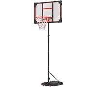 Canestro da esterno per bambini AIYAPLAY, supporto per pallacanestro regolabile in altezza da 210 a 260 cm con ruote, sistema di pallacanestro con supporto per bambini a partire dai 6 anni, rosso