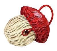 Canestro Per Funghi Cesto Porta Borsa Intrecciata Cestino Rattan