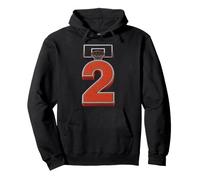 Canestro per Il Secondo Compleanno del Giocatore di Basket Numero 2 Felpa con Cappuccio