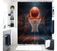 Canestro Slam Dunk Flaming Ball Dramatic tenda da doccia 152 x 183 cm