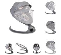 Cangaroo baby rocker iSwing funzione musica timer telecomando telaio alluminio, colorazione:grigio