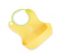 Cangaroo bavaglino Am-Am, silicone, borsa per gli avanzi, chiusura regolabile, colorazione:giallo