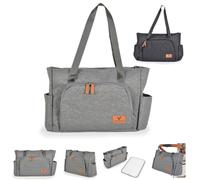 Cangaroo borsa pannolini Keily maniglia scomparto principale con zip fasciatoio, colorazione:grigio