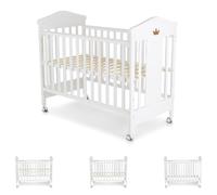 Cangaroo culla Wing, 120 x 60 cm, legno di faggio, ruote, 3 posizioni in altezza, colorazione:bianco