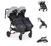 Cangaroo passeggino doppio 2Gether, copripiedi, telaio in alluminio, pieghevole, colorazione:grigio