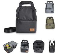 Cangaroo thermo box Auora lunch box thermo bag 2 comparti isolati chiusura a zip, colorazione:nero