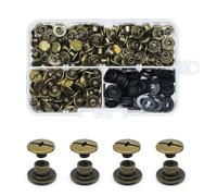 CANGCANG 100 set di viti Chicago,M5×4mm Rivetti a Vite, kit di viti Chicago Phillips,rivetto in metallo Chicago Button, per cintura in pelle fai da te Craft cintura decorazione rilegatura (Bronzo)