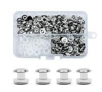 CANGCANG 100 set di viti Chicago,M5×6mm Rivetti a Vite, kit di viti Chicago Phillips,rivetto in metallo Chicago Button, per cintura in pelle fai da te Craft cintura decorazione rilegatura (Argento)