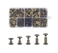 CANGCANG 100 Set Viti Chicago,viti di fissaggio Chicago 4/6/8/10/12mm viti di fissaggio Chicago kit di viti a testa incrociata Chicago,viti a testa incrociata per cintura in pelle,libri fai da te