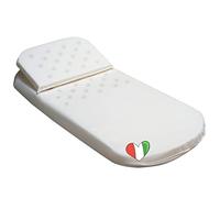 CANGOO CARE Completo Materasso E Cuscino Per Carrozzina, Navicella, Fori Di Sicurezza Traspiranti, Federa In Cotone 100%, Sanitizzato, Anallergico, Antibatterico, Sfoderabile, 72x33x4, Made In Italy