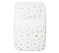 CANGOO CARE Piumotto Basic Set Lenzuola 3 Pezzi Compatibile Con Next To Me Culle Cosleeping Fianco Letto 50x83 Cm 100% Cotone 1 Lenzuolo Di Sotto 1 Lenzuolo Copripiumino Sacco 1 Federa Stelline