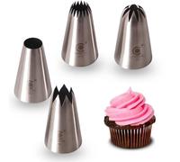 Cangool 4 beccucci professionali extra large (XL) (8A, 356, 1C e 2,4 m) per decorare torte, cupcake, churros, crostate e biscotti, ugelli compatibili con sac à poche