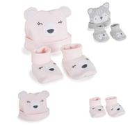 Canguro cappellino e scarpine Rey, 100% cotone, circonferenza cappellino 37 cm, colorazione:rosa