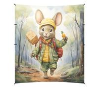 Canguro Della Foresta Dell'acquerello Tenda da Spiaggia Riparo Solare per Campeggio,Facile da Montare,Portatile con Sacchi di Sabbia per Pesca e Picnic all'Aperto