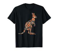Canguro Floreale Art Bohemian Wildlife Botanical Animal Maglietta
