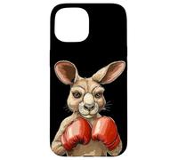 Canguro incisivo con guanti per una battaglia divertente Custodia per iPhone 15