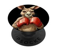Canguro incisivo con guanti per una battaglia divertente PopSockets PopGrip Adesivo