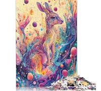 Canguro psichedelico con bolle - Puzzle fantasy artistico con colori gocciolanti per adulti, gioco educativo da 1000 pezzi, regalo di Natale (75x50 cm)
