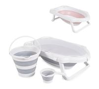 Canguro set vasca da bagno Hawaii, 4 pezzi, pieghevole, scarico dell'acqua, rete, colorazione:grigio