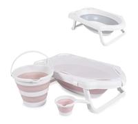 Canguro set vasca da bagno Hawaii, 4 pezzi, pieghevole, scarico dell'acqua, rete, colorazione:rosa